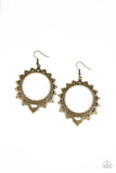E077 Casually Capricious - Brass - Earrings - Paparazzi