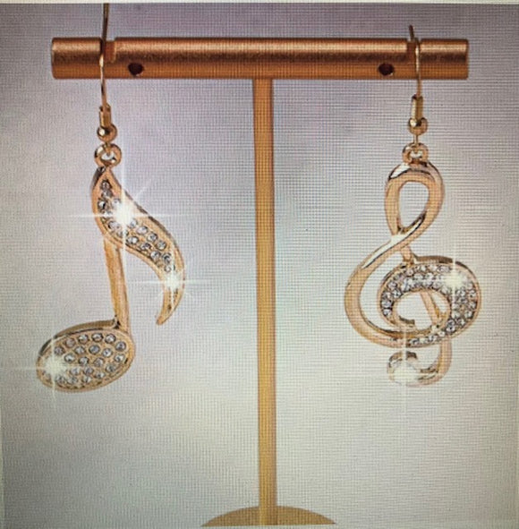 E018 Musical - Earrings - Gold