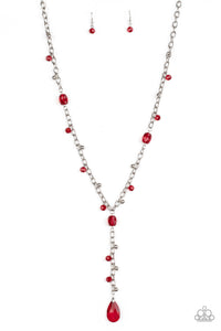 NE466 Afterglow Party - Red - Necklace/Earring Set - Paparazzi