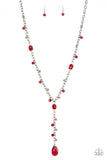 NE466 Afterglow Party - Red - Necklace/Earring Set - Paparazzi