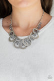 NE389 Turn It Up - Silver - Necklace/Earring Set - Paparazzi