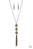 NE267 Triple Shimmer - Brass - Necklace/Earring Set - Paparazzi