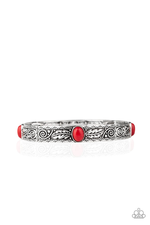 B347 Wild West Story - Red - Bracelet - Paparazzi