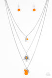 NE356 Soar With The Eagles - Orange - Necklace/Earring Set - Paparazzi