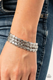 B074 Hammered Heirloom - Silver - Bracelet - Paparazzi