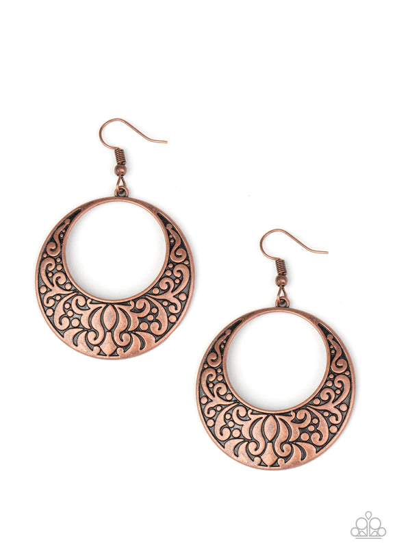 E082 Secret Groves - Copper - Earrings - Paparazzi