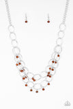 NE240 Yacht Tour - Brown - Necklace/Earring Set - Paparazzi