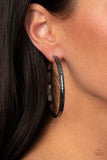 E141 Tread All About It - Black - Hoop Earrings - Paparazzi