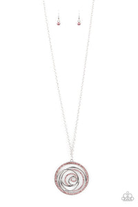 NE237 Subliminal Sparkle - Pink - Necklace/Earring Set - Paparazzi