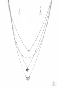 NE468 Gypsy Heart - White - Necklace/Earring Set - Paparazzi