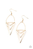 E071 Proceed With Caution - Gold - Earrings - Paparazzi