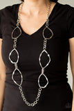 NE278 Abstract Artifact - Silver - Necklace/Earring Set - Paparazzi