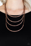 NE472 It Will Be Over Moon - Copper - Necklace/Earring Set - Paparazzi