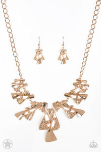 NE233 The Sands Of Time - Gold - Necklace/Earring Set - Paparazzi