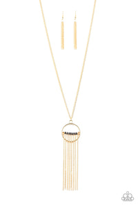 NE277 Terra Tassel - Gold - Necklace/Earring Set - Paparazzi