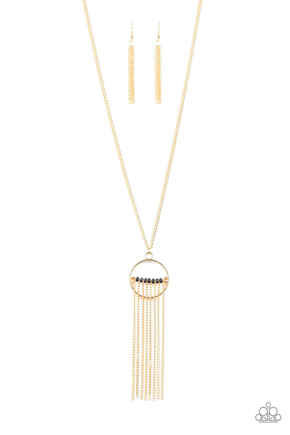 NE277 Terra Tassel - Gold - Necklace/Earring Set - Paparazzi