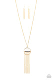 NE277 Terra Tassel - Gold - Necklace/Earring Set - Paparazzi