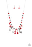 NE250 Renaissance Romance Red - Necklace/Earring Set - Paparazzi