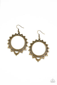 E077 Casually Capricious - Brass - Earrings - Paparazzi