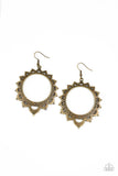 E077 Casually Capricious - Brass - Earrings - Paparazzi