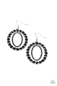 E103 Deluxe Luxury - Black - Earrings - Paparazzi