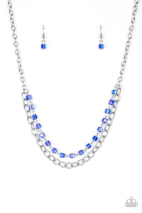 NE280 Block Party Princess - Blue - Necklace/Earring Set - Paparazzi