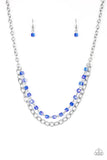 NE280 Block Party Princess - Blue - Necklace/Earring Set - Paparazzi