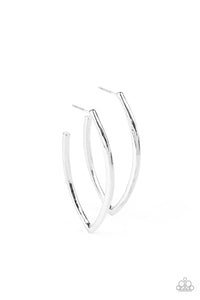 E119 Point Blank Beautiful - Silver -  Hoop Earrings - Paparazzi