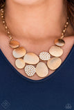 NE149 A Hard Luxe Story - Gold - Necklace/Earring Set - Paparazzi