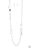 NE177 Unapologetic Flirt - Silver - Necklace/Earring Set - Paparazzi