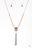 NE257 Soul Quest - Orange - Necklace/Earring Set - Paparazzi