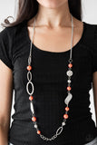 NE453 All About Me - Orange - Necklace/Earring Set - Paparazzi