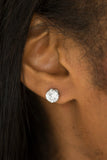 E110 Just In Timeless - White - Earrings - Paparazzi