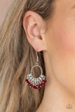 E027 Charmingly Cabaret - Red - Earrings - Paparazzi