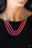 NE294 Terra Trails - Red - Necklace/Earring Set - Paparazzi