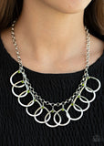 NE397 Drop By Drop - Green - Necklace/Earring Set - Paparazzi