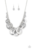 NE389 Turn It Up - Silver - Necklace/Earring Set - Paparazzi