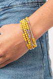 B318 Bead Between The Lines - Yellow - Bracelet - Paparazzi