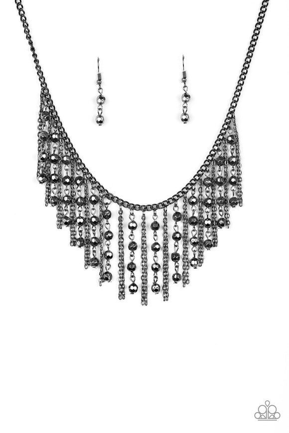 NE262 Rebel Remix - Black - Necklace/Earring Set - Paparazzi