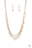 NE158 Financially Fabulous - Gold - Necklace/Earring Set - Paparazzi