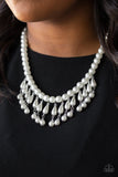 NE242 Miss Majestic - White - Necklace/Earring Set - Paparazzi