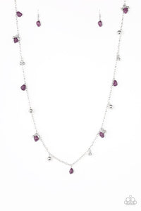 NE283 Both Feet On The Ground - Purple - Necklace/Earring Set - Paparazzi