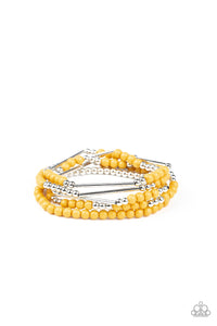 B318 Bead Between The Lines - Yellow - Bracelet - Paparazzi