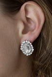 E169 Hold Court - White - Earrings - Paparazzi