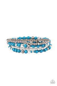 B328 Stacked Style Maker - Blue - Bracelet - Paparazzi