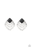 E054 Rebel Ripple - Black - Earrings -Paparazzi