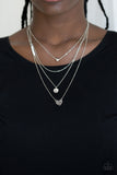 NE468 Gypsy Heart - White - Necklace/Earring Set - Paparazzi