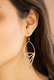 E071 Proceed With Caution - Gold - Earrings - Paparazzi