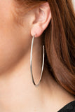 E099 Flatlined - Silver - Hoop Earrings - Paparazzi