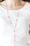 NE213 Sandstone Savannahs - Orange - Necklace/Earring Set - Paparazzi